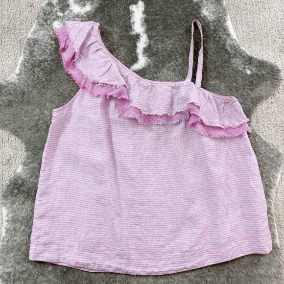 Anthropologie Holding Horses Linen Ruffled Blouse Medium - Picture 5 of 10